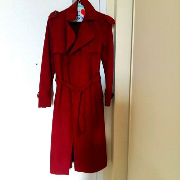 LUNA Jackets & Blazers - SOLD !! Faux Suede trench coat in size small